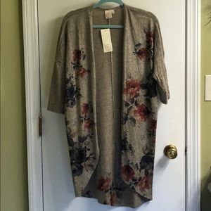 Floral cardigan sweater